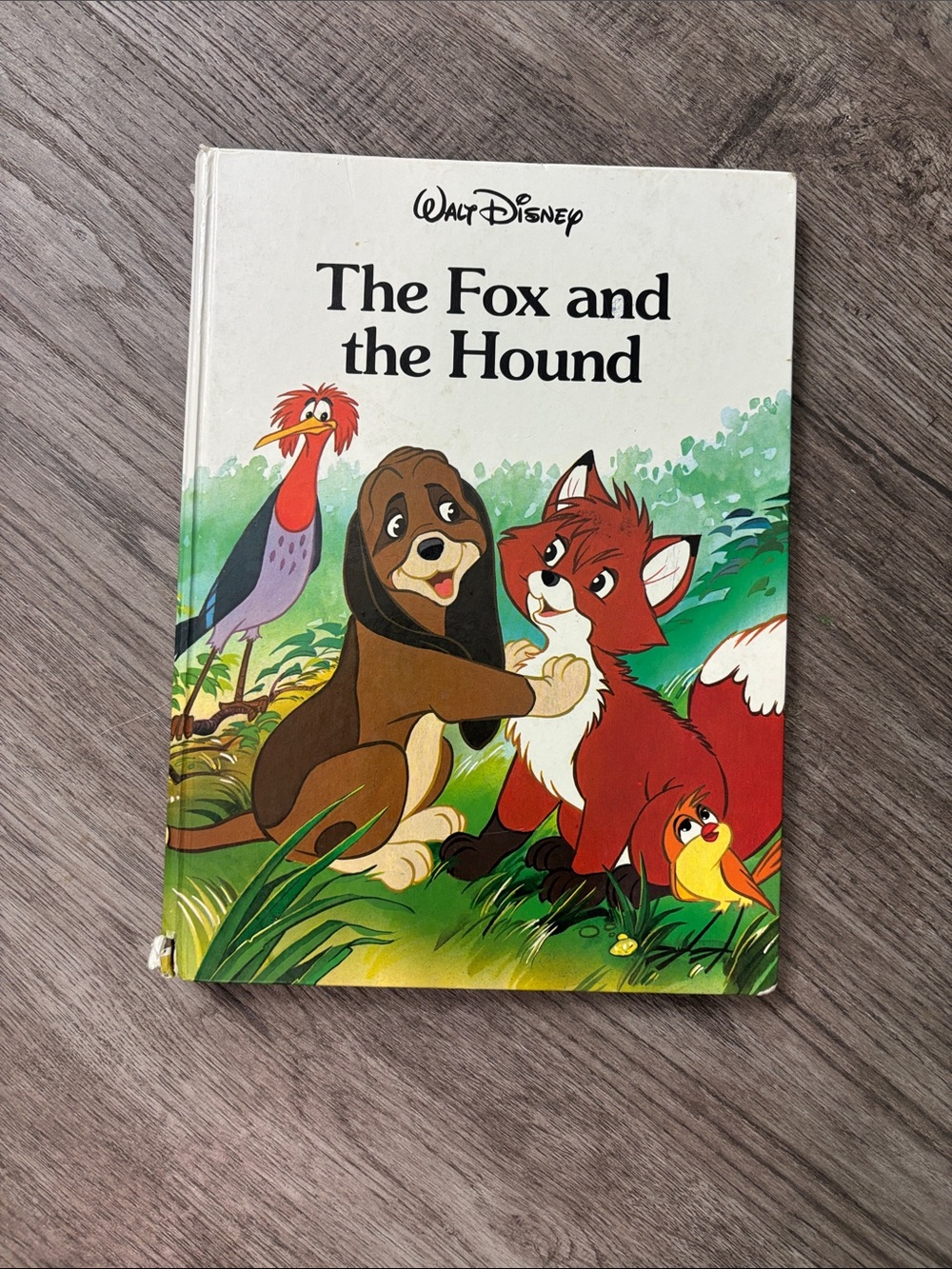 Walt Disney "The Fox and the Hound" Hardcover Book - Red & White Cover